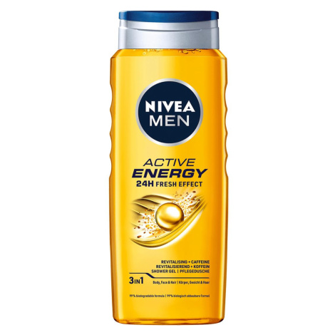 NIVEA MEN Active Energy sprchový gél 3 v 1 pre mužov s kofeínom 500 ml
