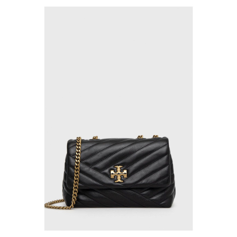 Kožená kabelka Tory Burch Kira Chevron Small čierna farba, 90452.001