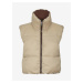 Brown-beige quilted double-sided short vest Noisy May Ales - Ladies