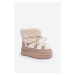 Warm children's snow boots, beige, Asija