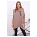 Oversize sweatshirt with mocha asymmetrical sides