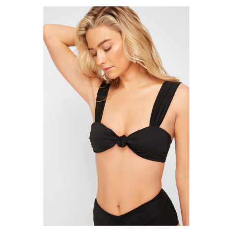 Trendyol Black Bralette Knotted Bikini Top