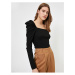 Koton Balloon Sleeve Detailed Square Neck Knitwear Sweater