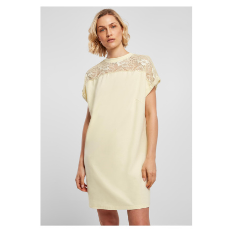 Women's dress with yellow lace Urban Classics