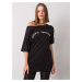 Women's black cotton blouse with slogan