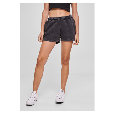 Women's Stone Washed Shorts - Black Urban Classics