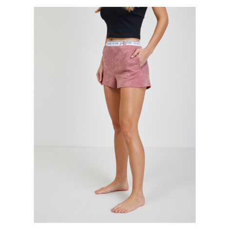 Women's Pink Patterned Tracksuit Shorts Calvin Klein Jeans - Women