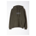 Trendyol Khaki Oversize/Wide Cut Text Embroidered Hooded Fleece/Warm Sweatshirt