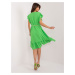 Light green flared dress with ruffles