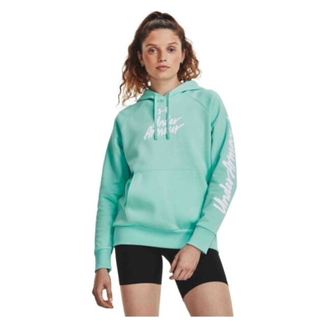 Under Armour RIVAL FLEECE GRAPHIC HDY Dámska mikina, svetlomodrá, veľkosť