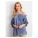 Blue Spanish blouse with ruffles