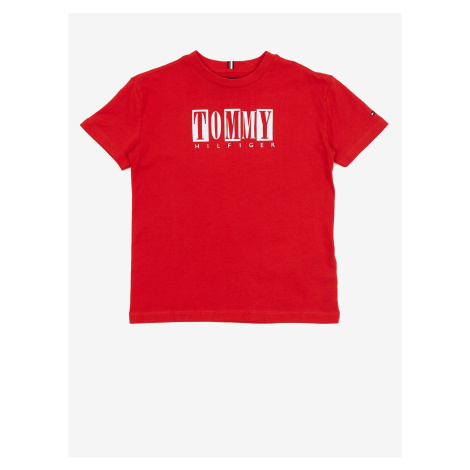 Červené chlapčenské tričko Tommy Hilfiger