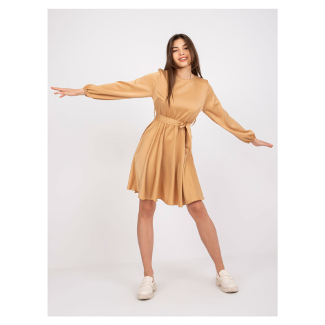Camel airy cocktail dress Clarison