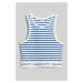 TOP GANT STRIPED RIBBED TANK TOP modrá