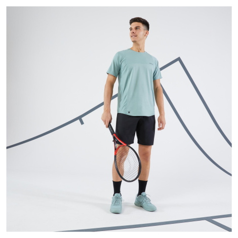 Pánske tenisové tričko s krátkym rukávom Dry Gaël Monfils sivo-zelené ARTENGO