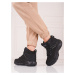 Dizajnové čierne dámske trekingové topánky bez podpätku