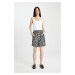 DEFACTO High Waist Patterned Wide Leg Viscose Shorts