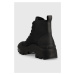 Členkové topánky Tory Burch Camp dámske, čierna farba, na podpätku,