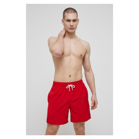 Plavkové šortky Polo Ralph Lauren červená farba