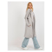 Grey long tracksuit coat without fastening