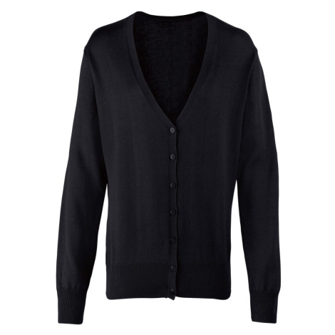 Premier Workwear Dámsky sveter so zapínaním - Čierna