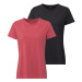 esmara® Dámske bavlnené tričko, 2 kusy (čierna/červená)