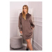 Velour dress with mocca hood