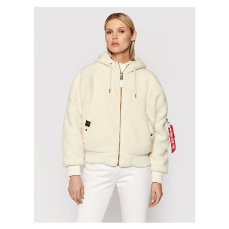 Alpha Industries Prechodná bunda Ma-1 Os Hooded Teddy 118002 Biela Regular Fit