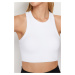 Trendyol White Corded Seamless/Seamless Padded Weightlifting Neck Sports Bra