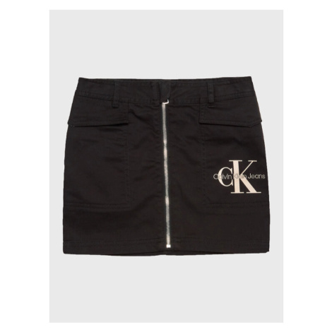 Calvin Klein Jeans Sukňa Monogram Off Placed IG0IG01824 Čierna Regular Fit
