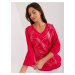 Red women's blouse with a glossy print