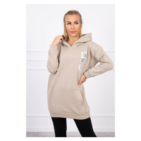 Hoodie with beige patches