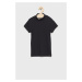 Detské tričko Abercrombie & Fitch čierna farba, s polorolákom