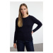 Trendyol Navy Blue Hair Knitted Crew Neck Knitwear Sweater