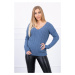 Knitted sweater with V-neck jeans