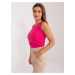 TMAVORUŽOVÝ REBROVANÝ BASIC TOP DHJ-TP-8962.20-FUCHSIA