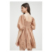 Šaty Abercrombie & Fitch hnedá farba, mini, áčkový strih