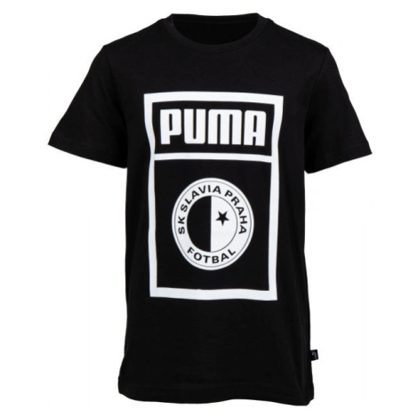 Puma SLAVIA PRAGUE GRAPHIC TEE JR Juniorské tričko, čierna, veľkosť