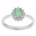 Brilio Silver Nádherný strieborný prsteň so smaragdom R-FS-5626E 50 mm