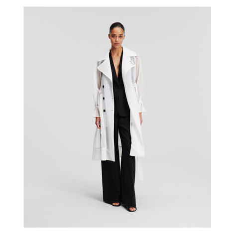 Kabát Karl Lagerfeld Hun Kim'S Edit Mesh Coat White