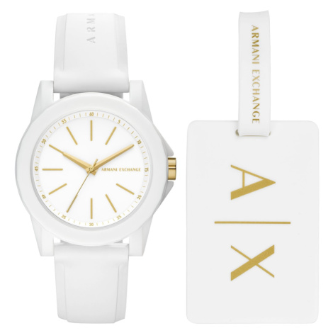 ARMANI EXCHANGE Analógové hodinky  zlatá / biela