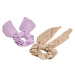 Scrunchies with XXL bow 2-pack light lilac/beige