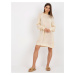 Light Beige Oversize Knitted Long Sleeve Dress