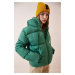 Happiness İstanbul Women's Green Hooded Puffer Coat