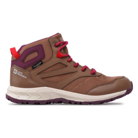 Jack Wolfskin Sneakersy Woodland Texapore Mid K 4042152 Hnedá