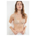 Trendyol Beige Lace Textured Cupless Bralette Knitted Bra