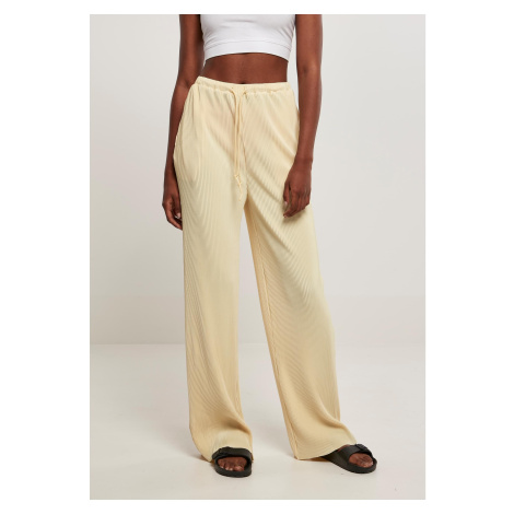 Women's Plisse Pants Soft Yellow