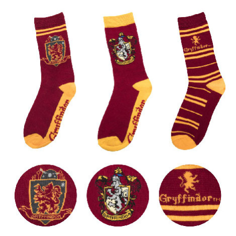 Wizarding World Ponožky Harry Potter 3 kusy v balení - Chrabromil - Gryffindor -37-46