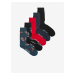 Súprava piatich párov pánskych ponožiek v čiernej, červenej a modrej farbe Jack & Jones Suboo