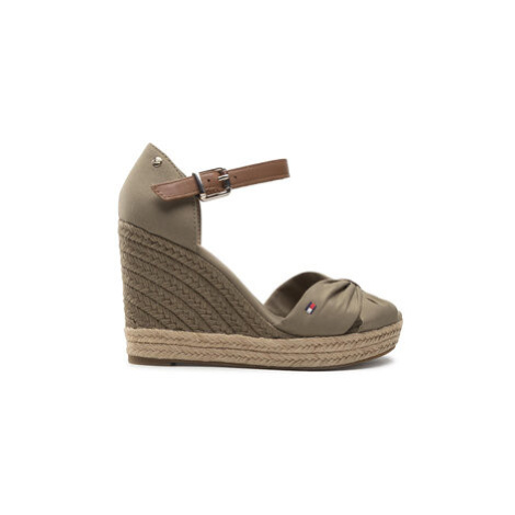 Tommy Hilfiger Espadrilky Basic Open Toe High Wedge FW0FW04784 Zelená